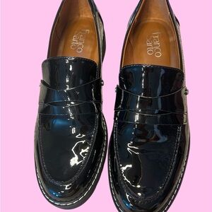 Franco Sarto Black Patent Loafers